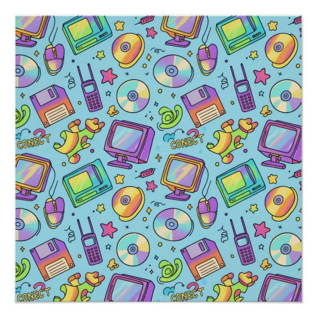 Póster Modern Y2K Retro Tech Aesthetic Art Poster (Frente)