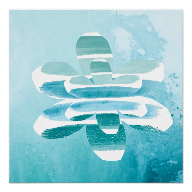 Póster Modern Zen Blue Poster – Minimal Abstract Wall Art (Frente)