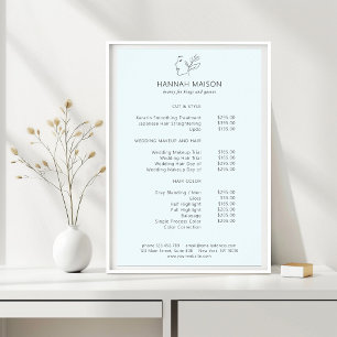 Poster Moderna, Arte em Linha, Mulher, Leafe, Salão, Pric