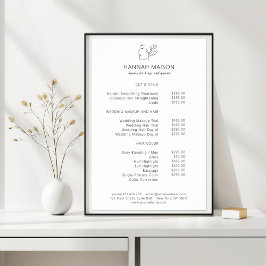 Poster Moderna, Arte em Linha, Mulher, Leafe, Salão, Pric