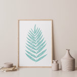 Poster Moderna e minimalista Arte de Folha Fern em Verde<br><div class="desc">Um belo desenho minimalista de uma bonito folha de samambaia em verde-real.</div>