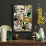 Poster Moderna mostarda multifoto-família decor<br><div class="desc">Na moda moderno orçamento multifamília de fotos decor. A mostarda e a cor branca podem ser alteradas.</div>