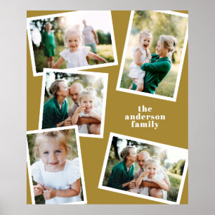 Poster Moderna mostarda multifoto-família decor