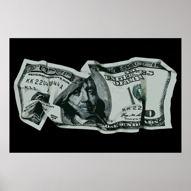 Poster Moderno Abandonado $100 Bill Design (Frente)