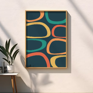 Poster Moderno Abstrato de Meados do Século em Amarelo, L