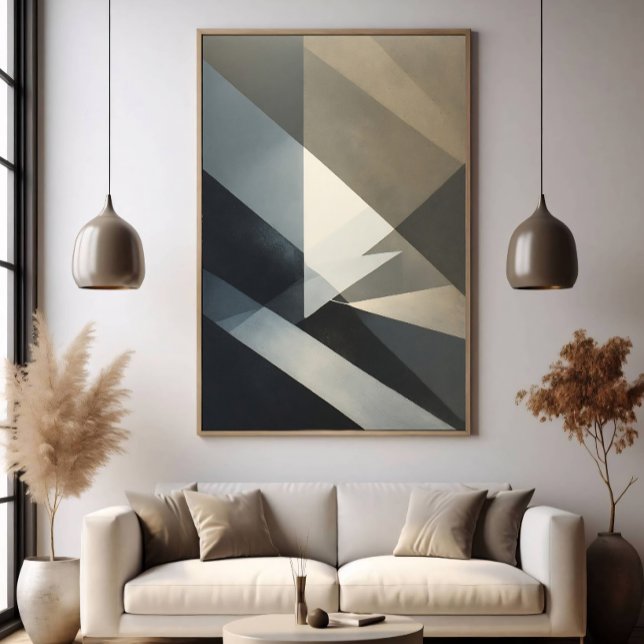 Poster Moderno Abstrato Neutro Cinza Bege (Criador carregado)