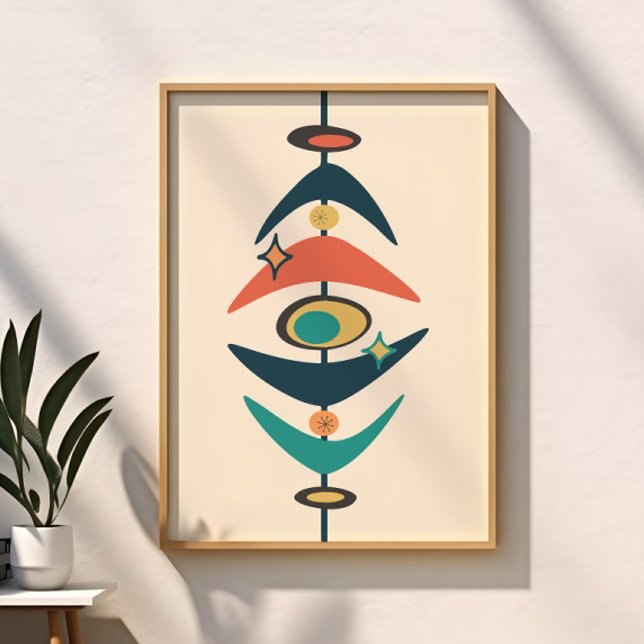 Poster Moderno Abstrato Retro de Meados do Século Idade A (Criador carregado)