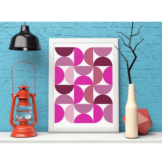 Poster Moderno Abstrato Rosa Estético Préppy de Meados do (Criador carregado)