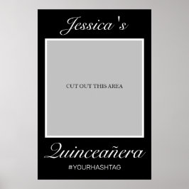 Poster Moderno Black Minimalist Quinceañera Photo Prop