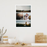 Poster Moderno de Colagem de Fotos Simples<br><div class="desc">Poster de colagem de fotos moderna com um design simples e mínimo com quatro de suas fotos favoritas. Este poster personalizado faz um presente de casamento de excelente ou pode ser modificado para arte de parede da família.</div>