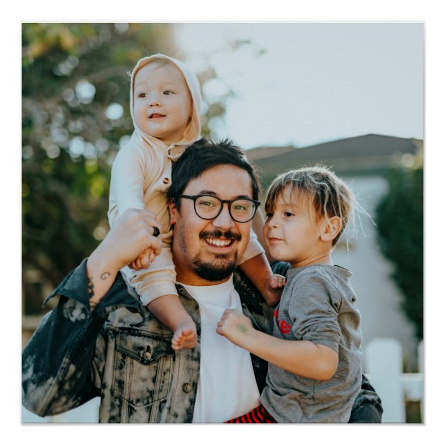 Póster Moderno de Fotografias da Família Personalizada (Frente)