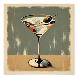 Póster Moderno de Meados do Século 1 Pintura de Martini d