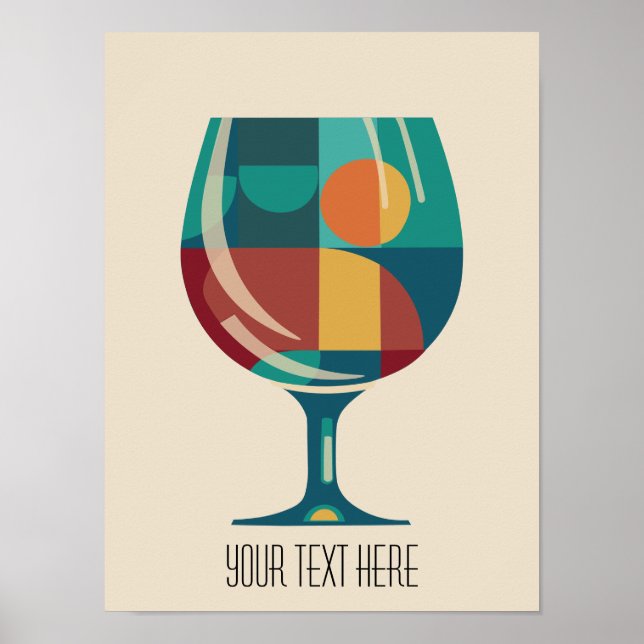 Poster Moderno do Meio século Wineglass - Personal (Frente)