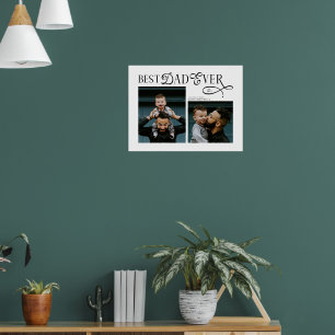 Poster Moderno Elegante Melhor Pai do Mundo 2 Fotos Dia d