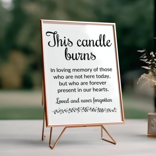 Poster Moderno Este Candle Burns Memorial Casamento (Criador carregado)