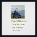 Póster Moderno feliz 50º aniversário adicionar nome data<br><div class="desc">Design para casal amor</div>