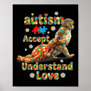 Poster Moderno macaco de bebê conscientização do autismo