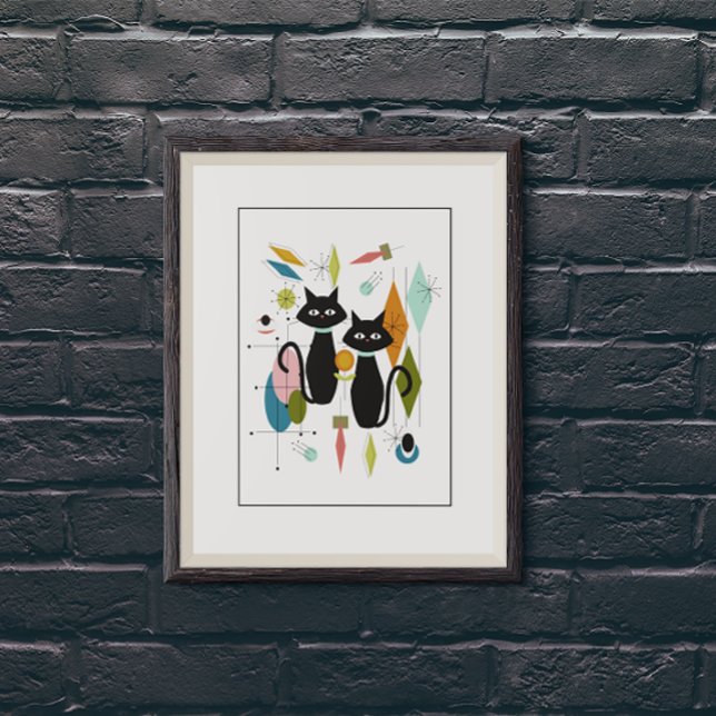 Póster Moderno Meio século de Gatos Cortes (Criador carregado)