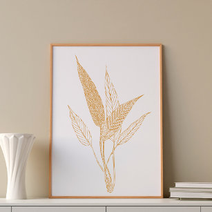 Poster Moderno Minimalista Folga Botânica Desenhando