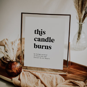 Poster Moderno Negro Esta Vela Queima Sinal Memorial