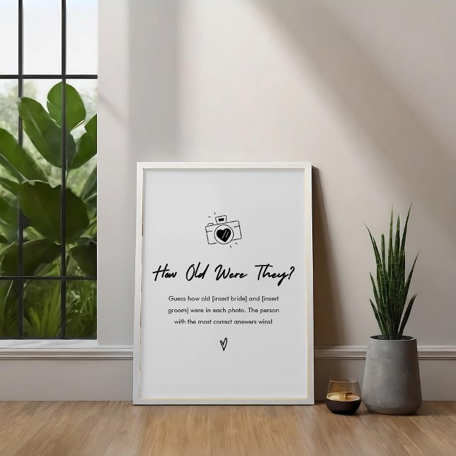 Poster Moderno Quantos Anos Tinham Sinal De Jogo De Chá d (Criador carregado)