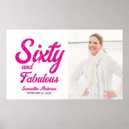 Poster Moderno Sessenta e Fabuloso Aniversário de 60 anos