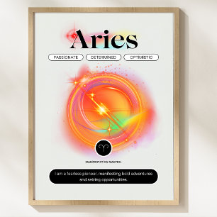 Poster Moderno - Sinal Zodiac - Cota ARIES Elemento Fog