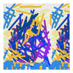 Póster Moderno Splash de Tinta Festivo Abstrato