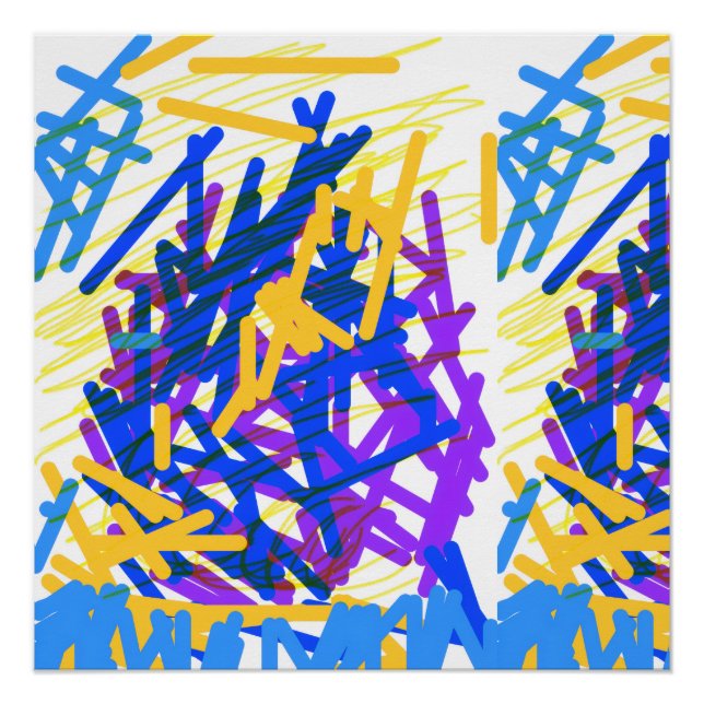 Póster Moderno Splash de Tinta Festivo Abstrato (Frente)