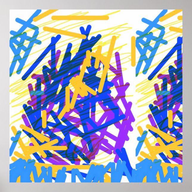 Poster Moderno Splash de Tinta Festivo Abstrato (Frente)