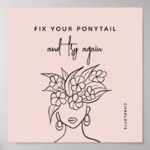 Moderno Tente Novamente Mulher com Flores Personal