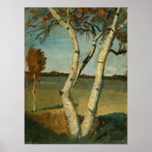 Poster Modersohn-Becker - Birch E Paisagem Com Duas Etapa