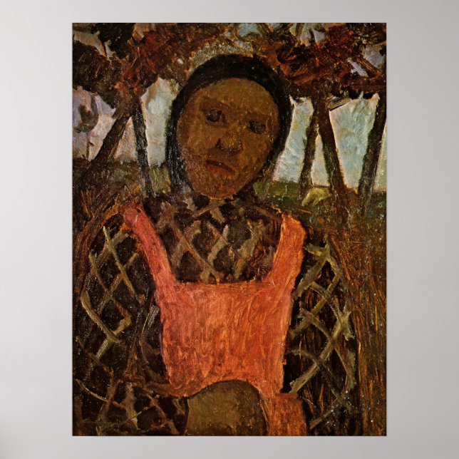 Poster Modersohn-Becker - Criança Camponesa Com Apron Ros (Frente)