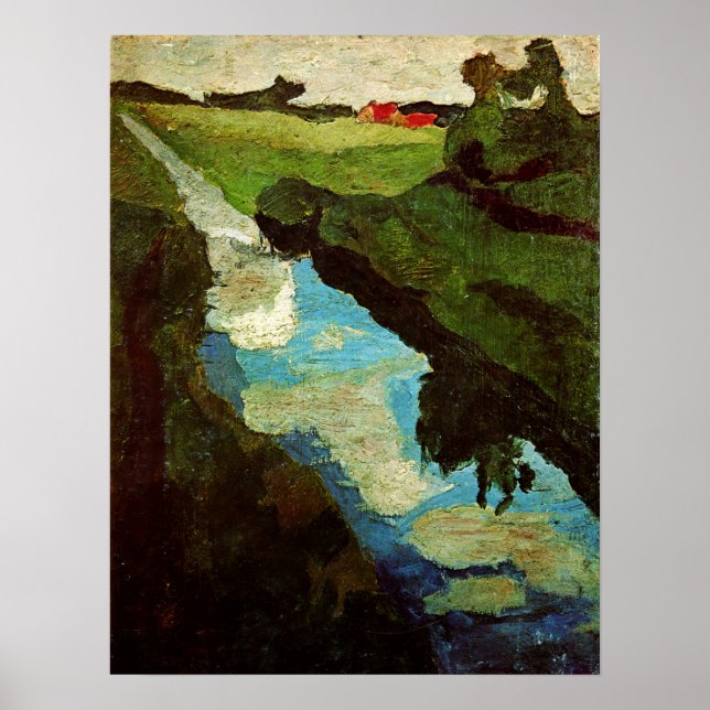 Poster Modersohn-Becker - Escavação de Turfa 1902 (Frente)