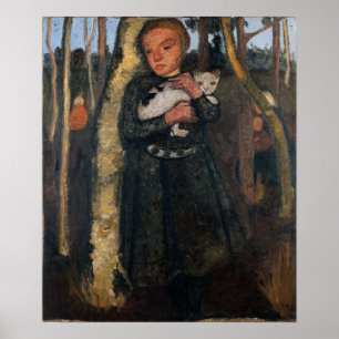 Poster Modersohn-Becker - Garota Na Floresta Birch