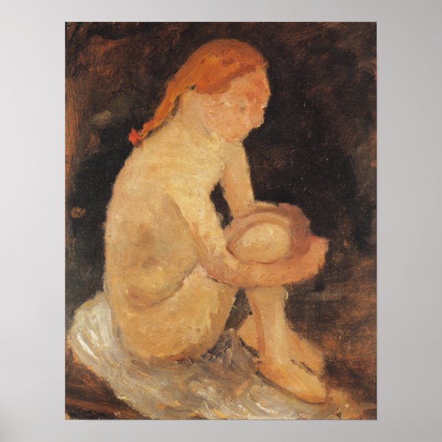 Poster Modersohn-Becker - Menina 1904 (Frente)