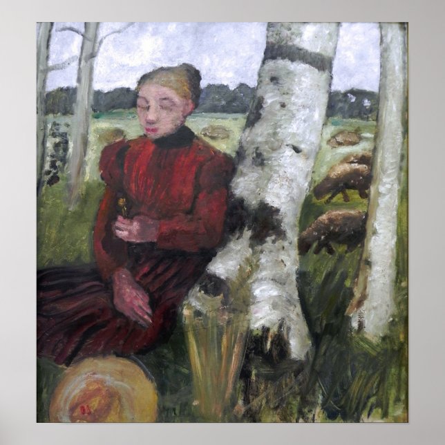 Poster Modersohn-Becker - Meninas Na Bétula, Rebanho  (Frente)