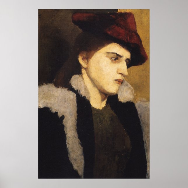 Poster Modersohn-Becker - Retrato de uma Jovem (Frente)