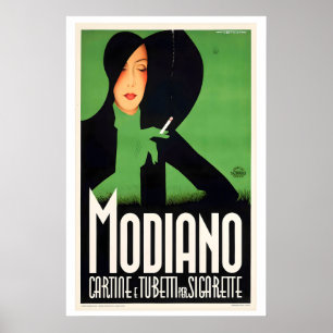Poster Modiano por Robert Bereny Cartaz Antigo Art Déco V