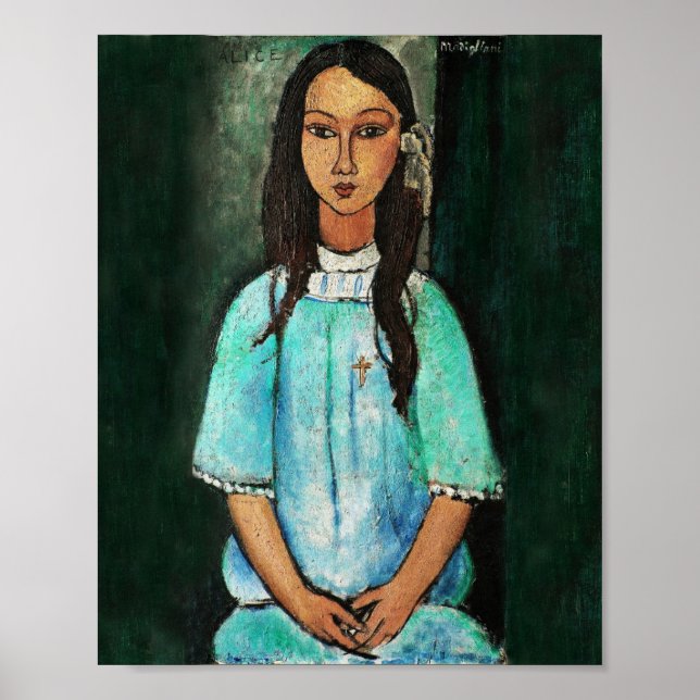 Póster Modigliani Alice Vintage - Pintura de arte (Frente)