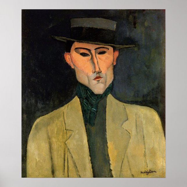 Poster Modigliani - Homem de Chapéu 1915 (Frente)