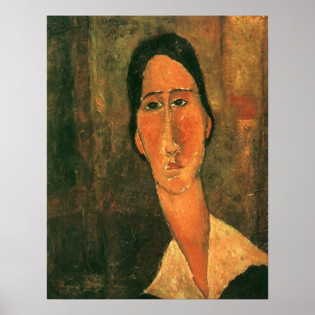 Poster Modigliani - Jeanne H Buterne Com Colar Branca (Frente)