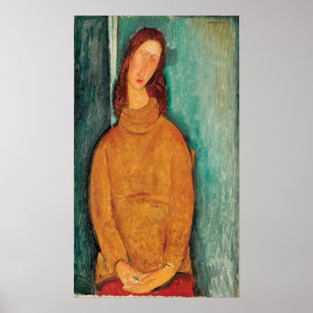 Poster Modigliani - Jeanne Hebuterne Em Um Jumper Amarelo (Frente)