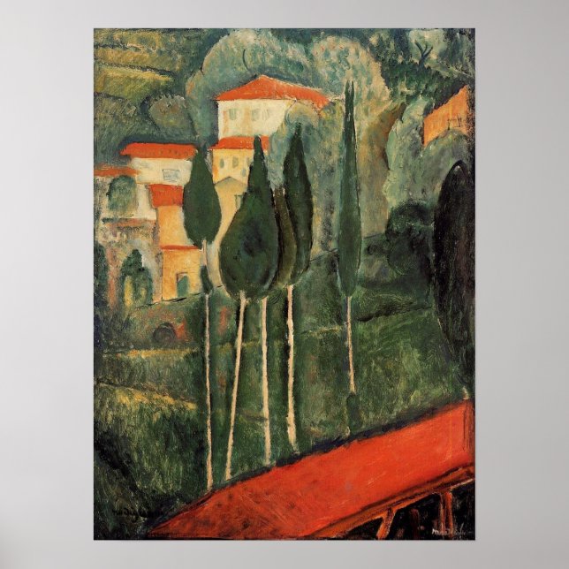 Poster Modigliani - Landscape Southern France 1919 (Frente)