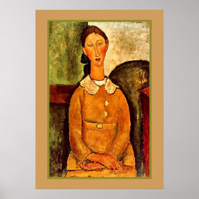 Poster Modigliani - Uma garota de vestido amarelo (Frente)