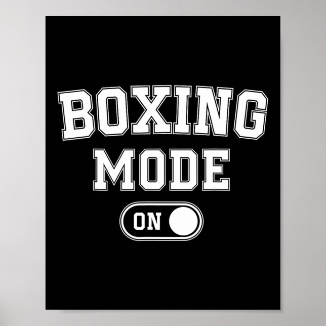 Poster Modo Boxe Ativado Presente Divertido de Boxeador T (Frente)
