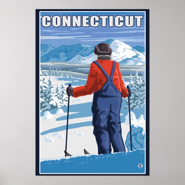 Poster Modo de Exibição de Admiração do ConnecticutSkier (Frente)