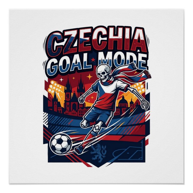 Póster Modo de Gol da República Tcheca Esqueleto Striker  (Frente)