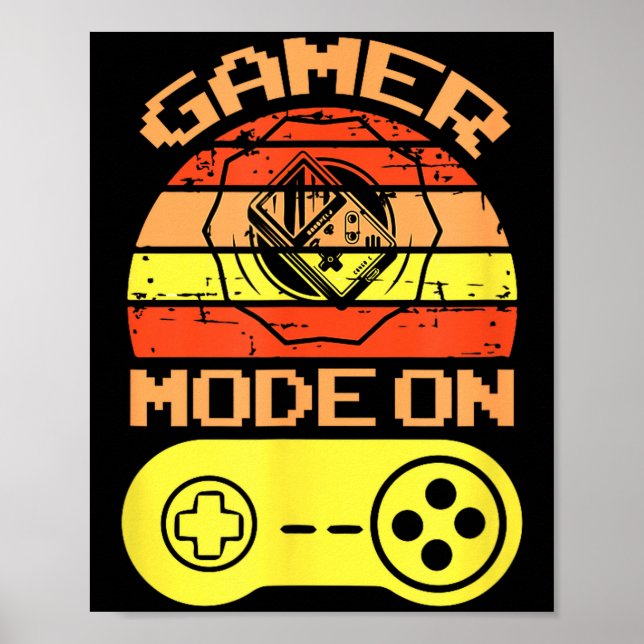 Poster Modo de Jogo Ativado Piadas de Jogo Divertidas Pre (Frente)