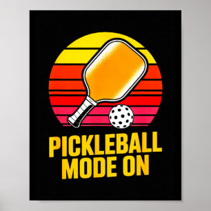 Poster Modo de pickleball no remo de pickleball pôr do so